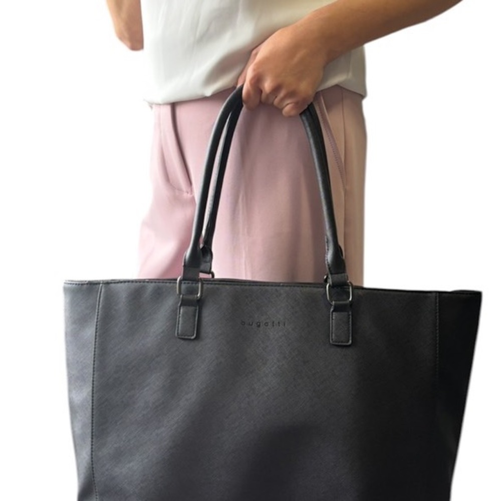 Bugatti Black and Pink Tote Set with Double Handles